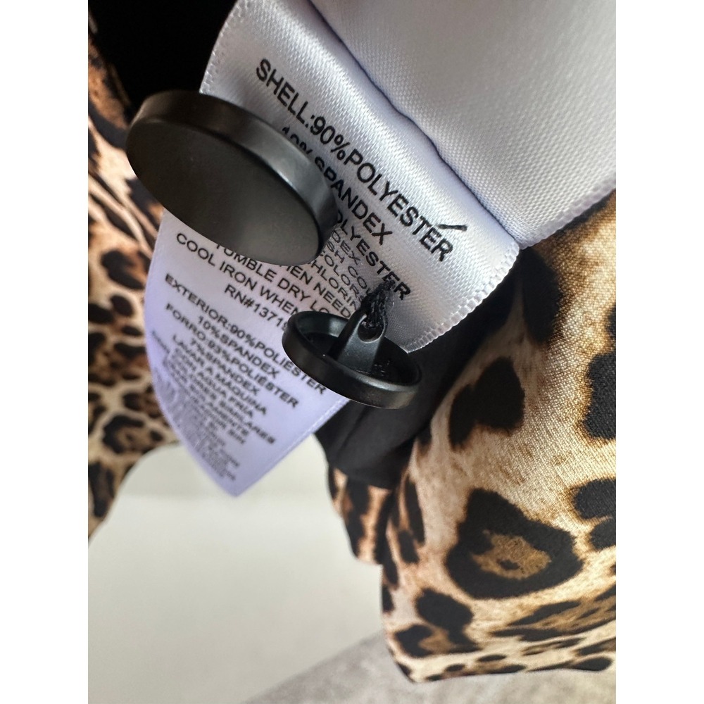 Nina Parker Leopard Animal Print Blazer Jacket Career Office Chic Plus Size 2X - Picture 6 of 11